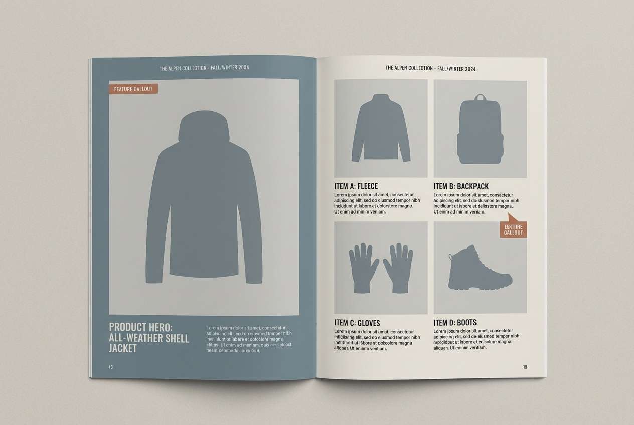 outdoor gear catalog spread