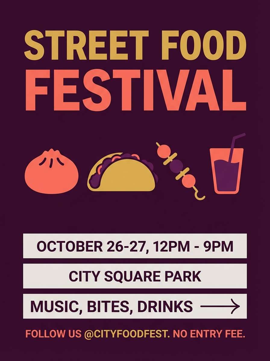 street food festival flyer
