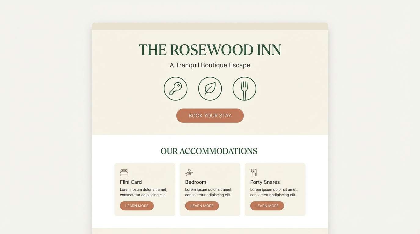 boutique hotel website hero