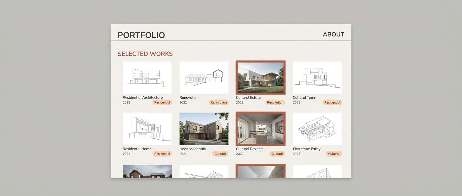 architecture portfolio ui
