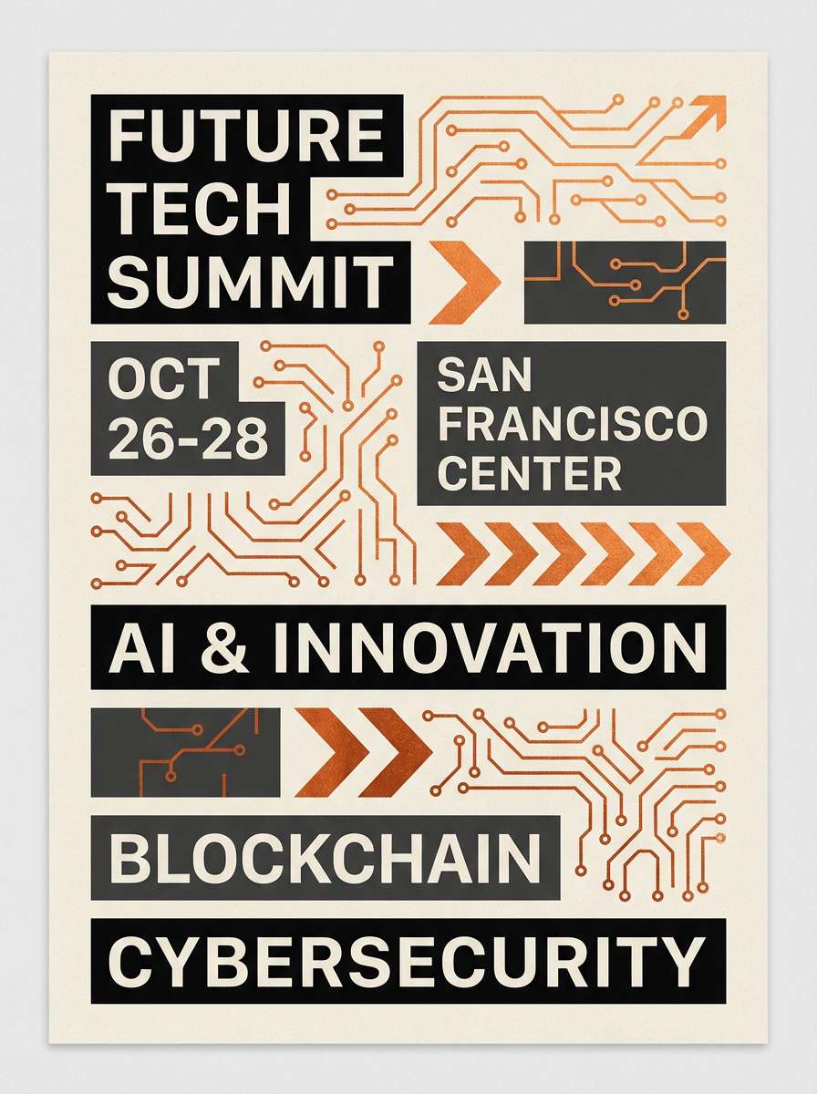 bold tech flyer layout