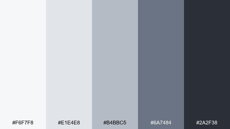 urban fog gray color palette with hex codes