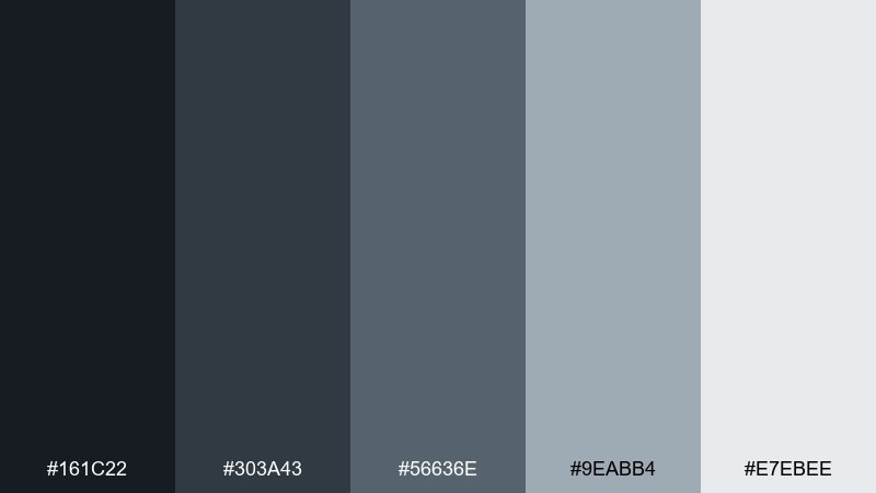 urban graphite color palette with hex codes