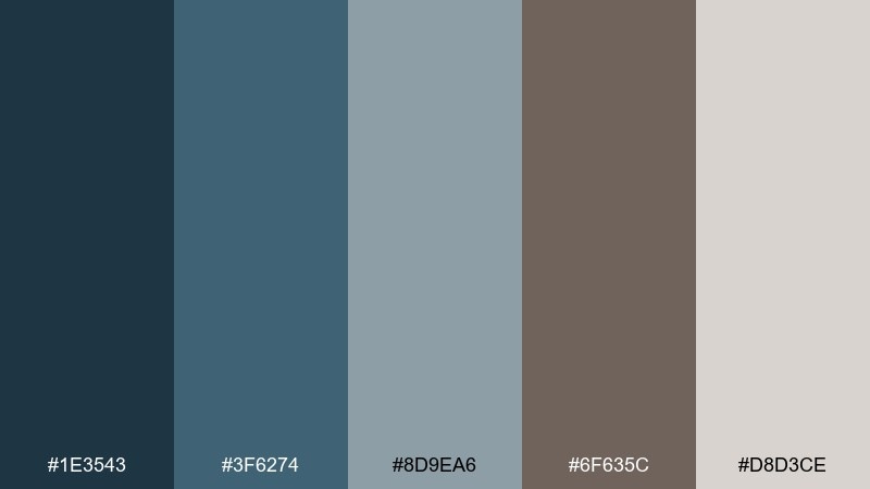 urban slate blue taupe color scheme with hex codes