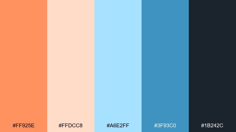 urban sorbet banner orange pastel blue color palette with hex codes