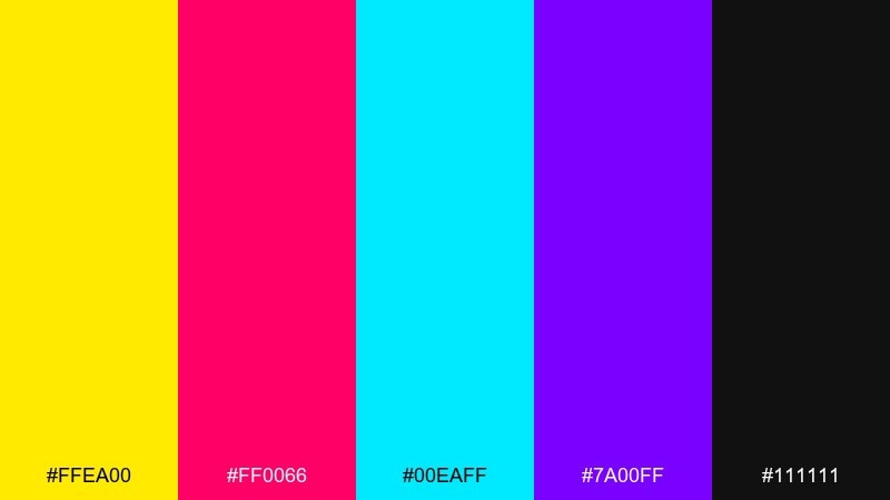 urban sticker set pop art color palette with hex codes