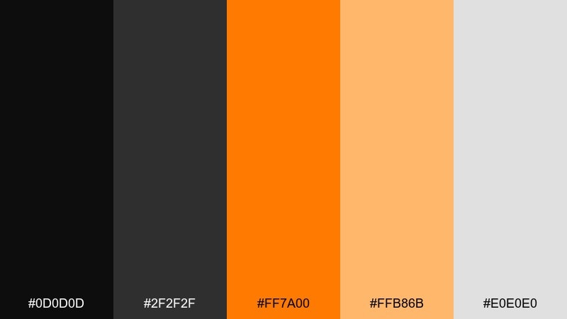 urban tiger color palette with hex codes