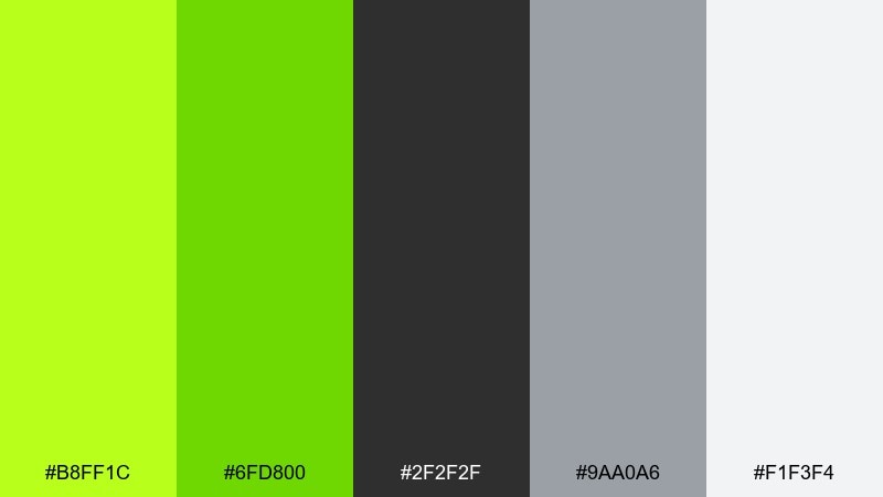 urban transit lime color palette with hex codes