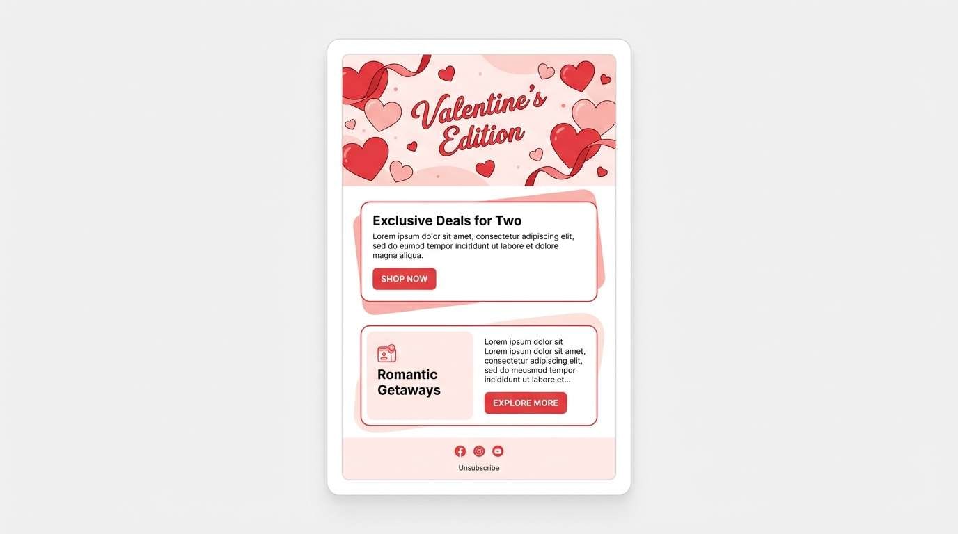 valentine email layout