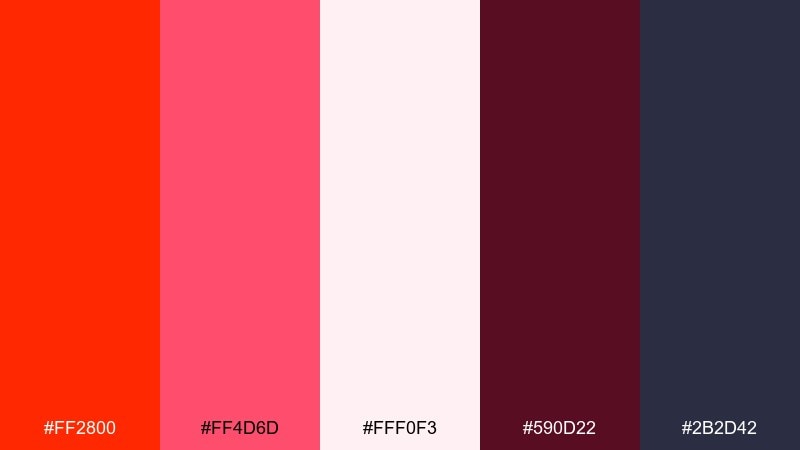valentine modern ferrari red color palette with hex codes