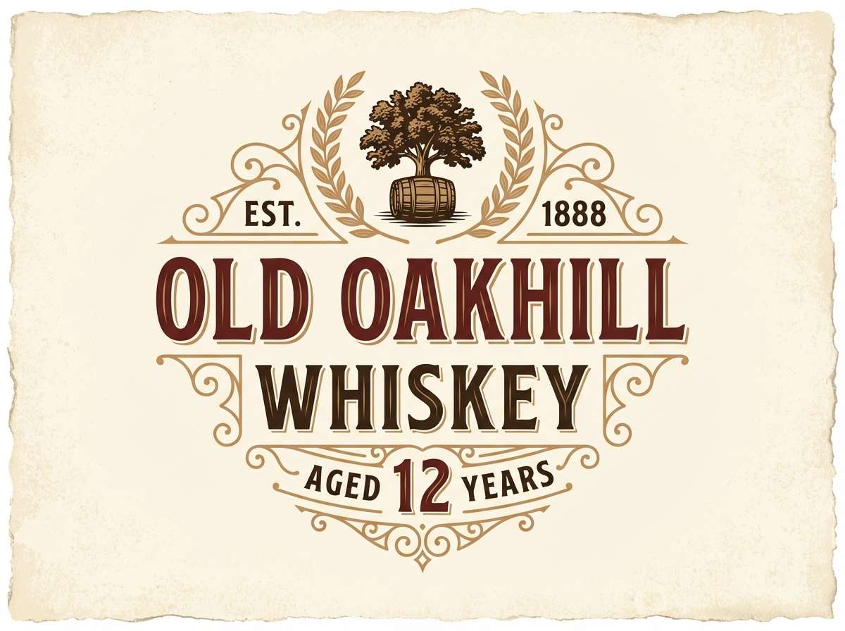 vintage whiskey label