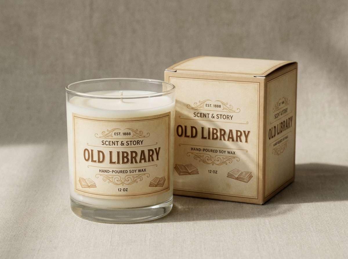 vintage candle packaging