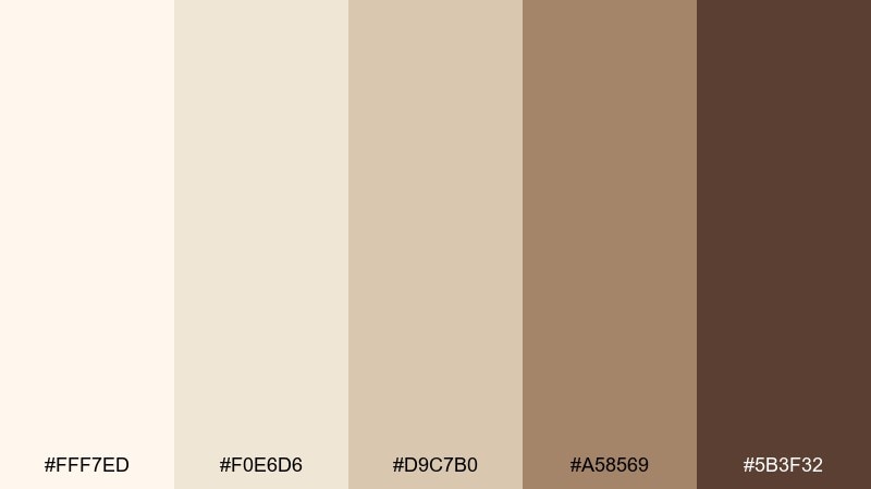 vanilla bean coffee shop color palette with hex codes
