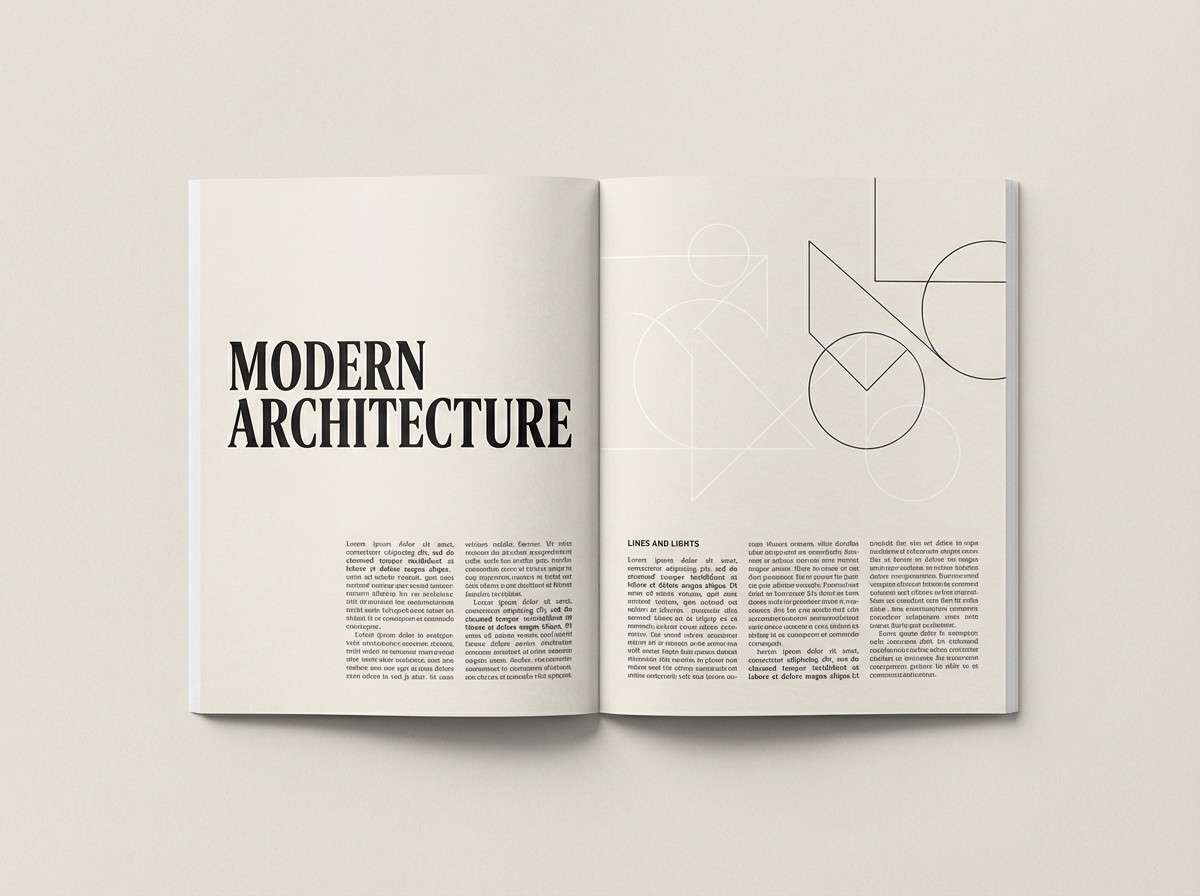 minimal magazine spread