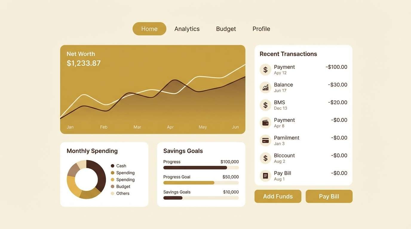 finance dashboard ui mockup