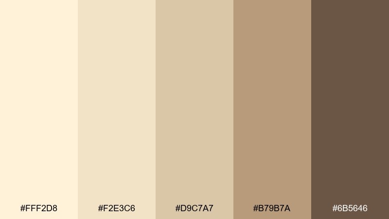 vanilla linen cream color palette with hex codes