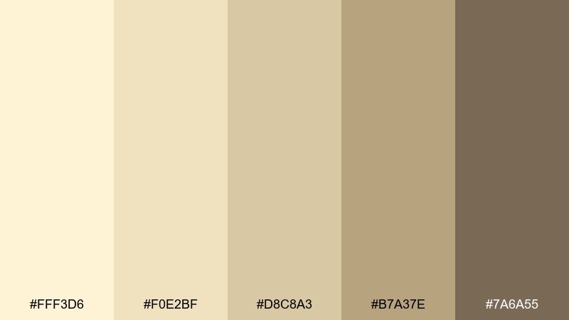 vanilla oat blonde color palette with hex codes