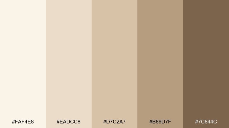 vanilla oat color palette with hex codes