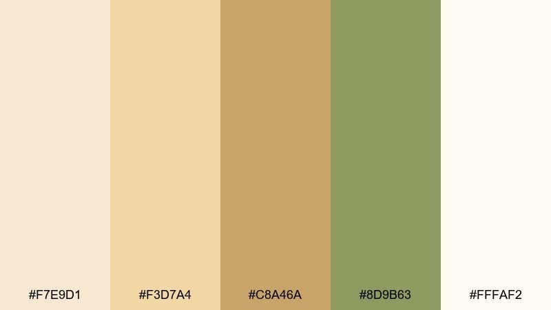 vanilla orchard color palette with hex codes