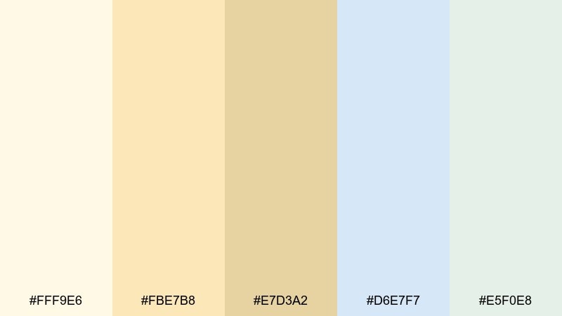 vanilla sky light color palette with hex codes