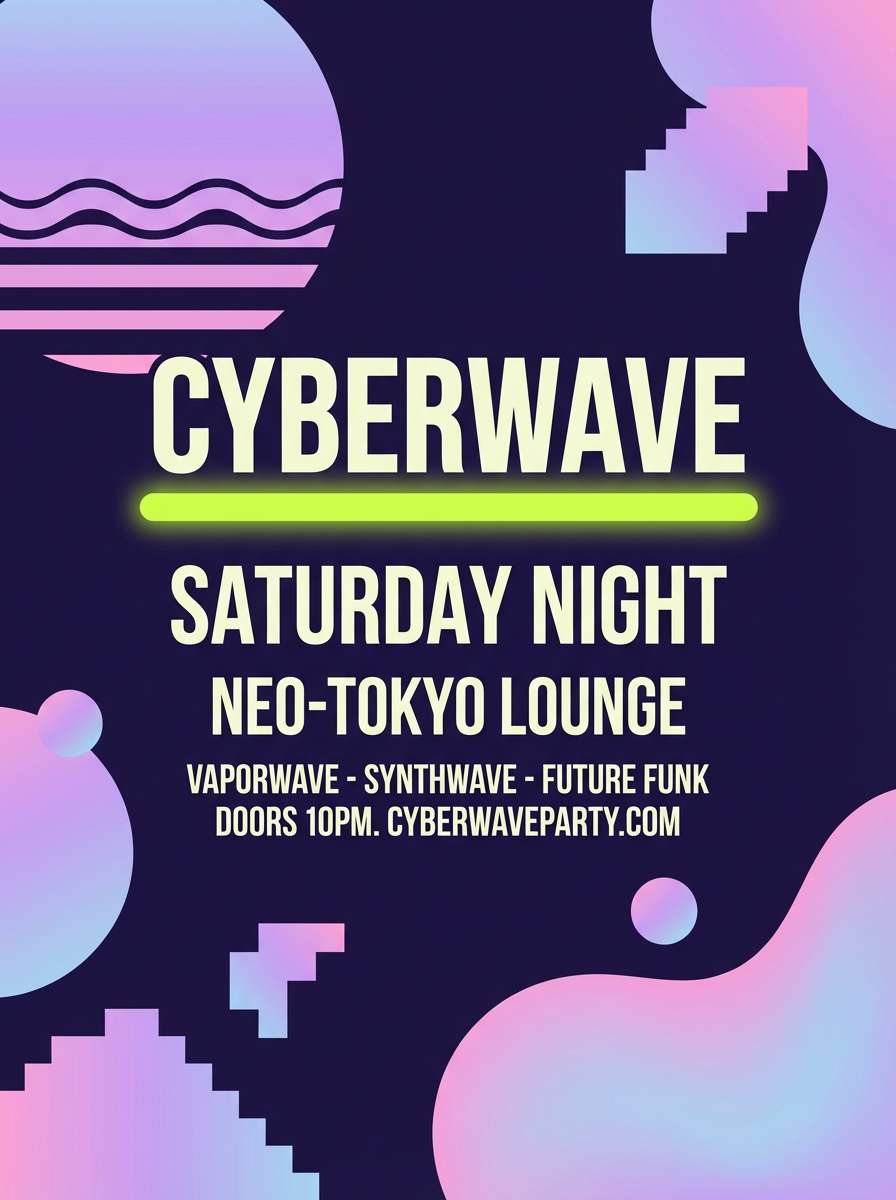 vaporwave night flyer design