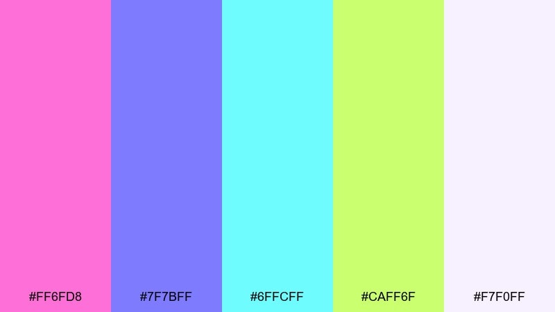 vaporwave opal holographic color palette with hex codes