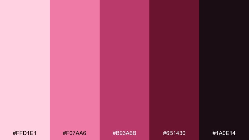 velvet berry pink maroon color palette with hex codes