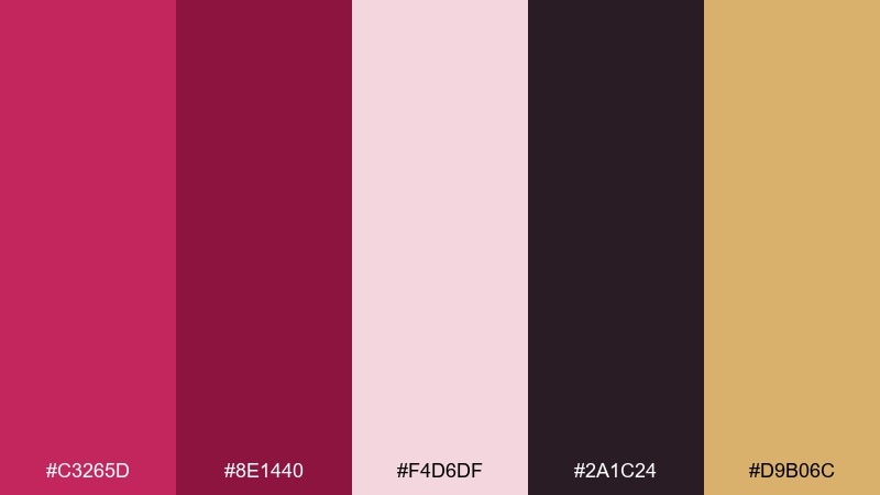 velvet berry raspberry color palette with hex codes