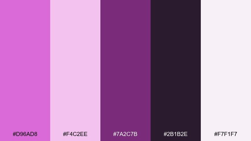 velvet bloom orchid color palette with hex codes
