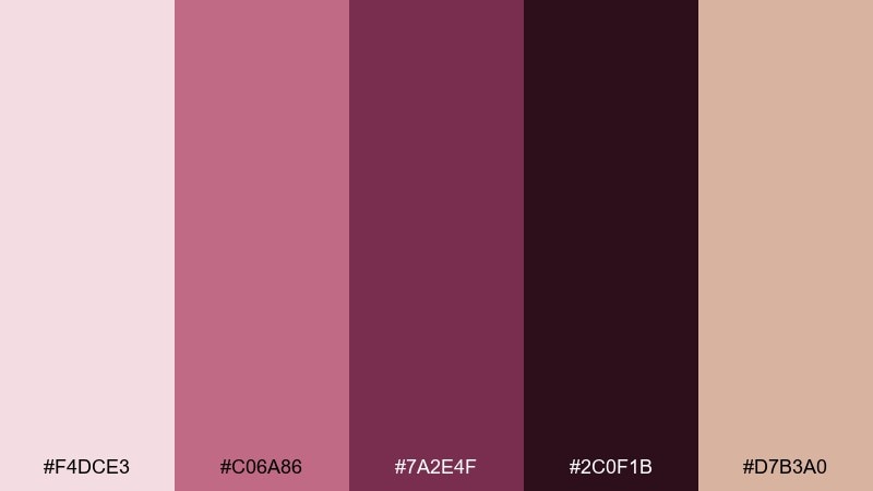 velvet briar fairy tale color palette with hex codes