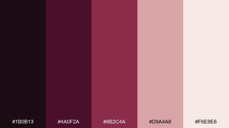 velvet curtain romance cinematic color palette with hex codes