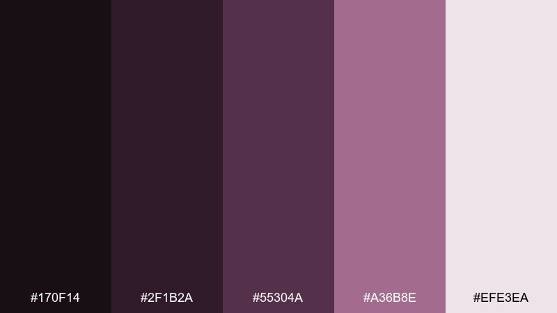 velvet dusk eclipse color palette with hex codes