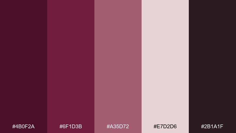 velvet merlot burgundy plum color palette with hex codes