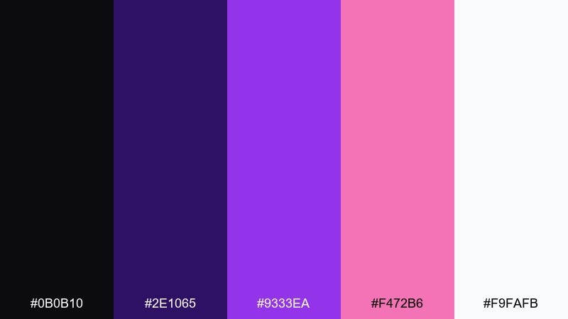 velvet nightfall fireworks color palette with hex codes