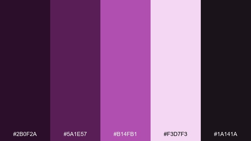 velvet orchid glamorous color palette with hex codes