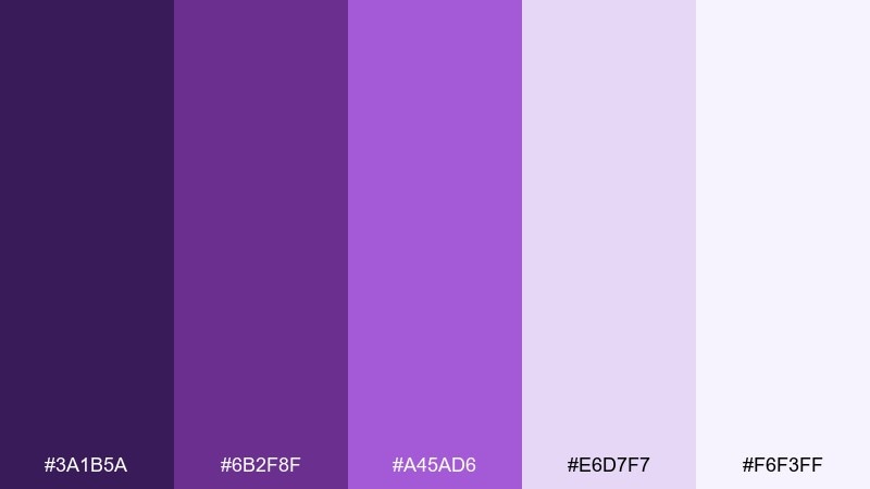velvet orchid iris color palette with hex codes