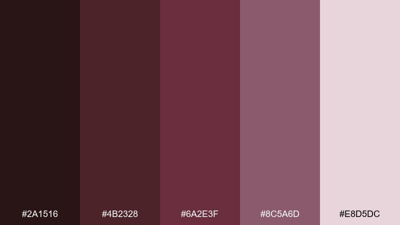 velvet plum cocoa chocolate color palette with hex codes