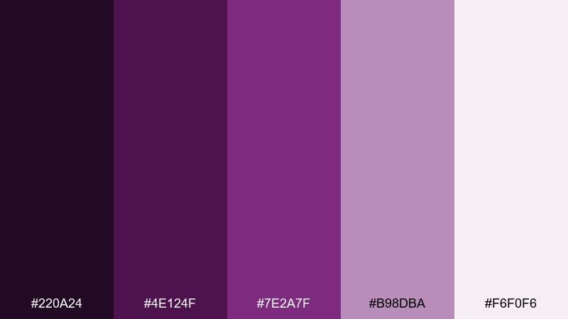 velvet plum minimal violet purple color palette with hex codes