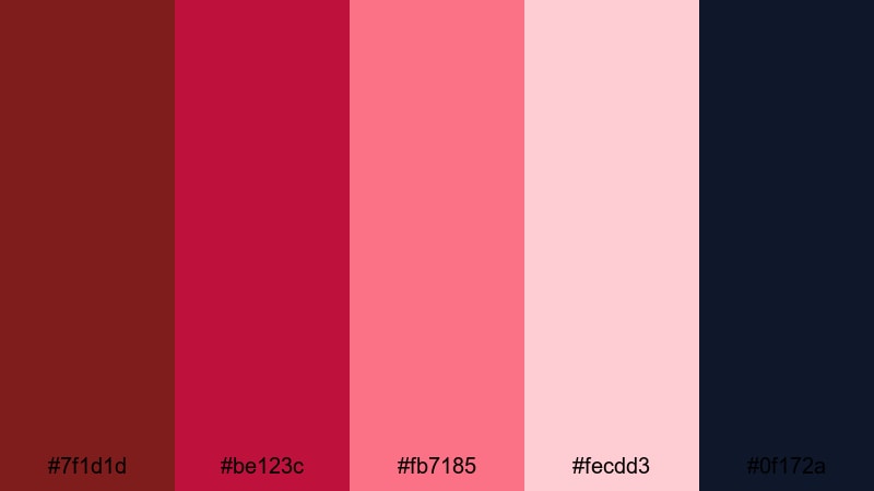 velvet rose color palette with hex codes