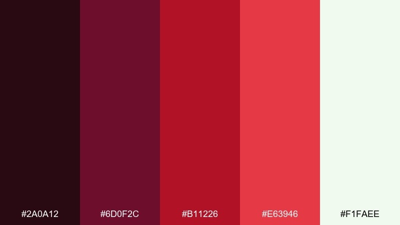 velvet ruby new year color palette with hex codes