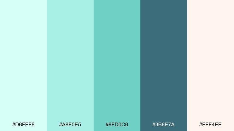 velvet seafoam bubbles color palette with hex codes