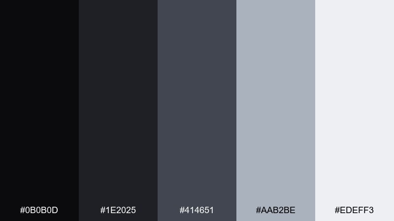velvet steel color palette with hex codes
