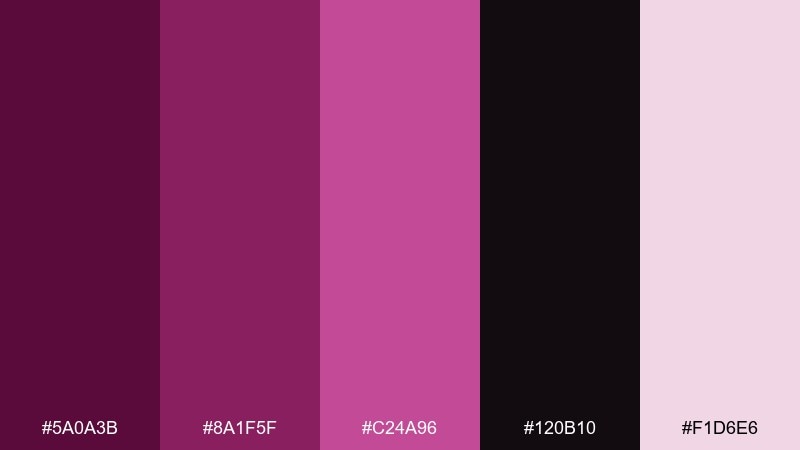 velvet theater poster dark magenta color palette with hex codes