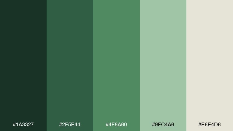 verdant balance forest color palette with hex codes
