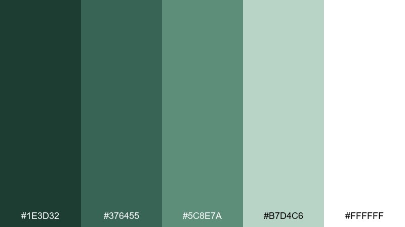 verdant minimal dollar bill color palette with hex codes