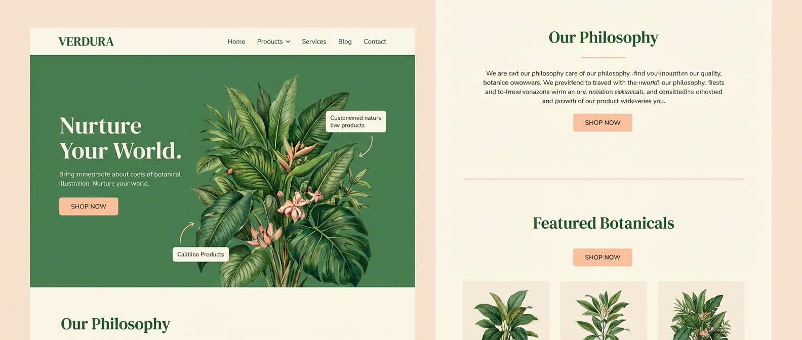 verdant sunset landing ui