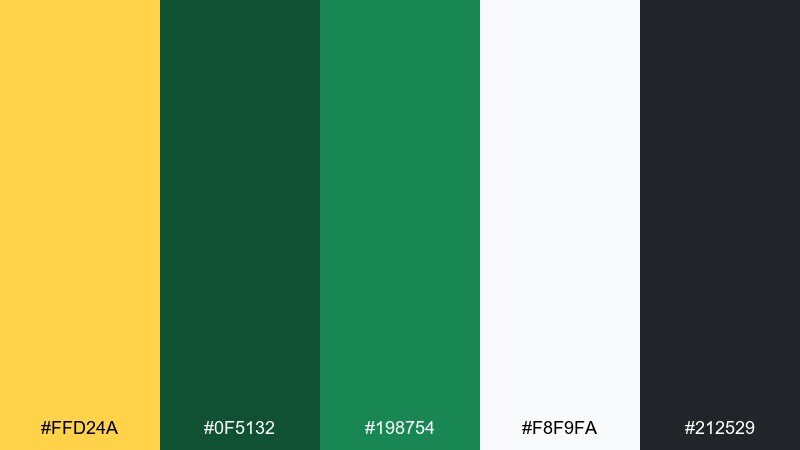 verdant trophy color palette with hex codes