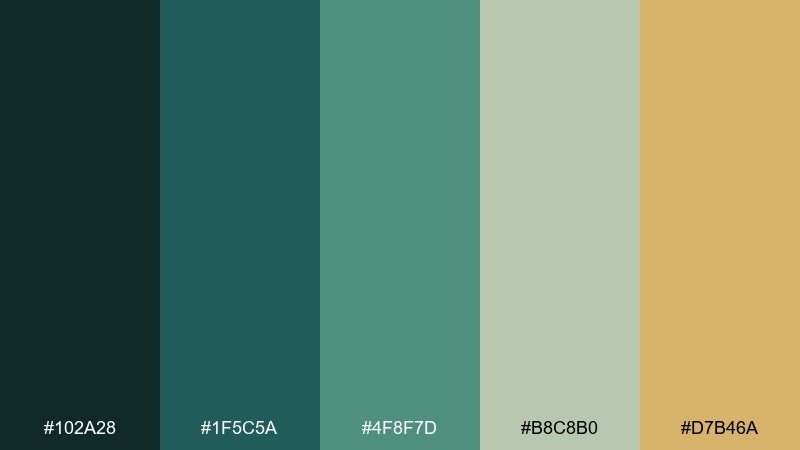 verde patina art nouveau color palette with hex codes