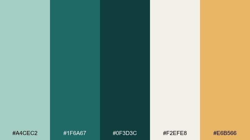 verdigris accent celadon color palette with hex codes