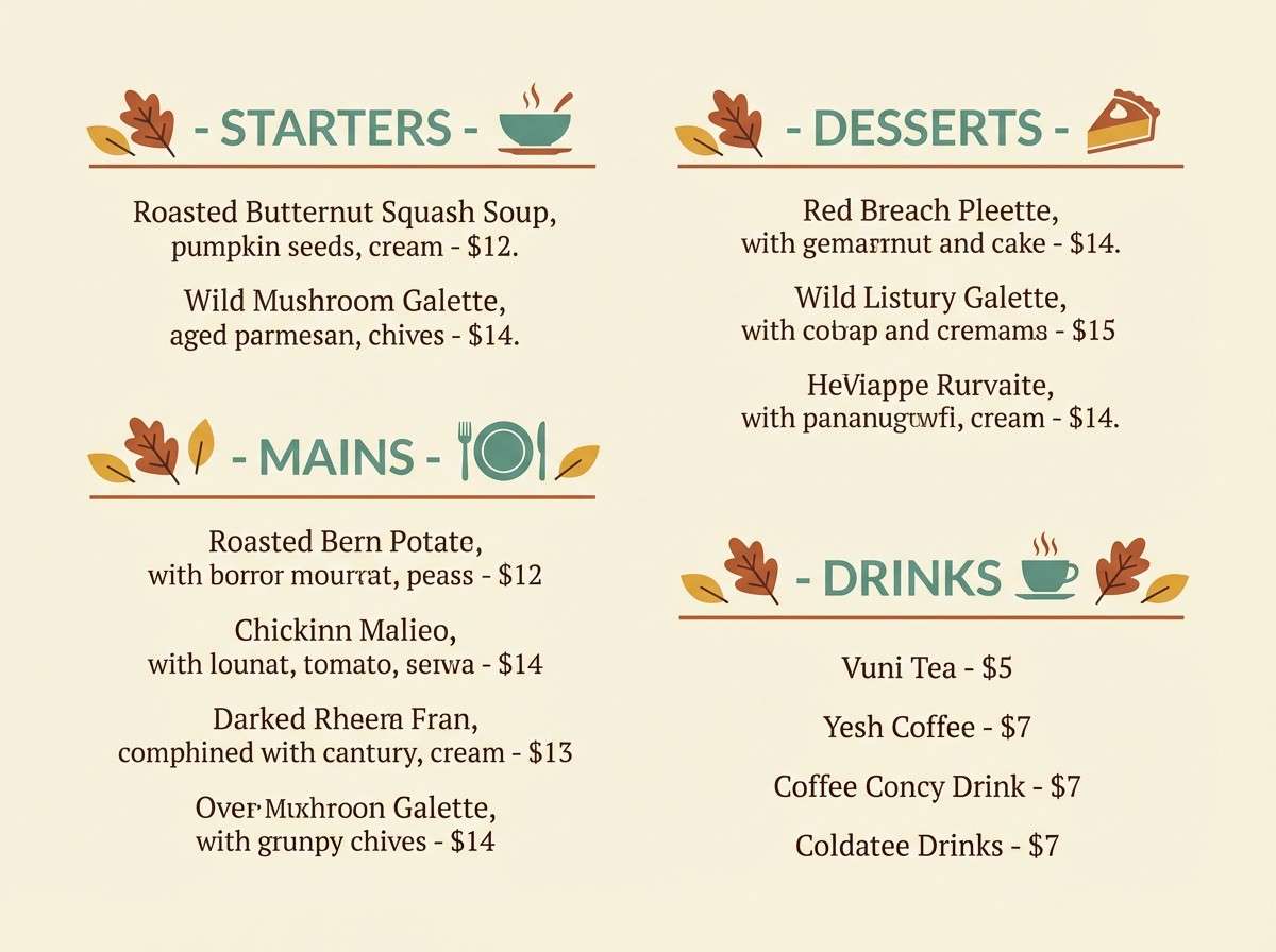 fall menu design